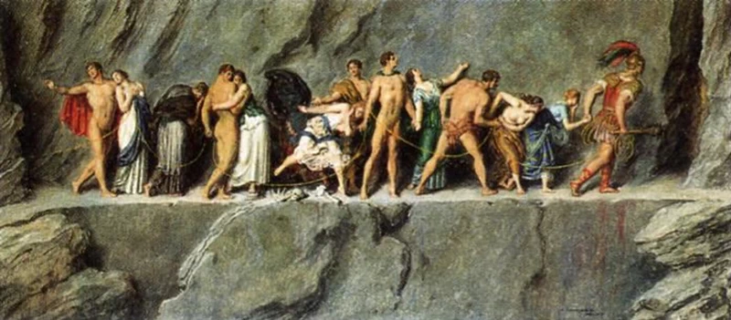 Gli schiavi davanti a una parete rocciosa, 1922